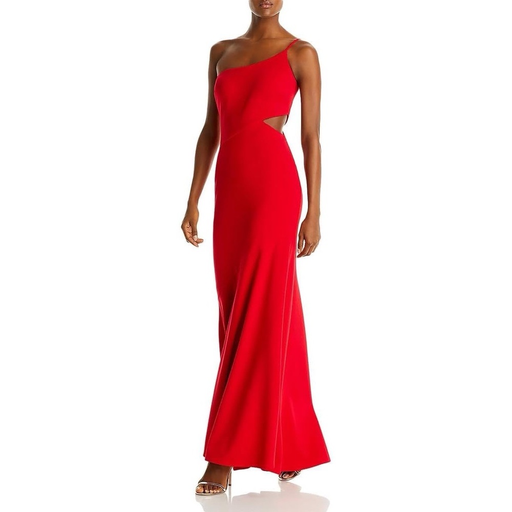 AQUA Scuba Crepe One-Shoulder Dress Bloomingdale’s Exclusive Size 12 NWT $258